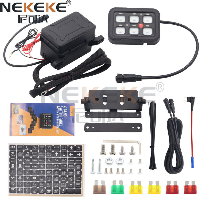 6 Gang Dimmable Touch Marine Switch Panel IP65 Waterproof Switch Control Box for Car and Boat