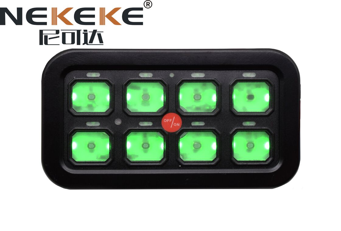 IP65 Waterproof 8 Gang Marine Switch Panel with 12-24V DC and 1200W Max Output for Circuit Control