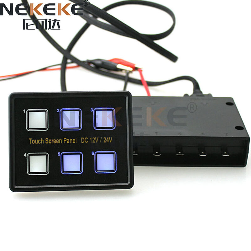IP66 Waterproof 6 Gang Touch Screen Marine Switch Panel with 12V-24V Voltage for Boats and Yachts
