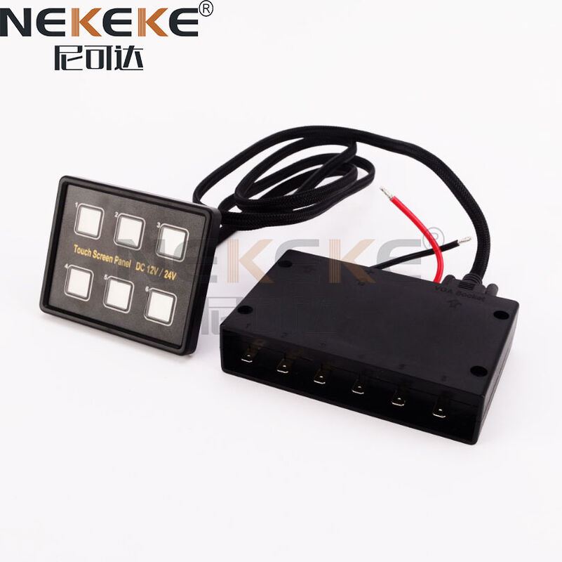 IP66 Waterproof 6 Gang Touch Screen Marine Switch Panel with 12V-24V Voltage for Boats and Yachts