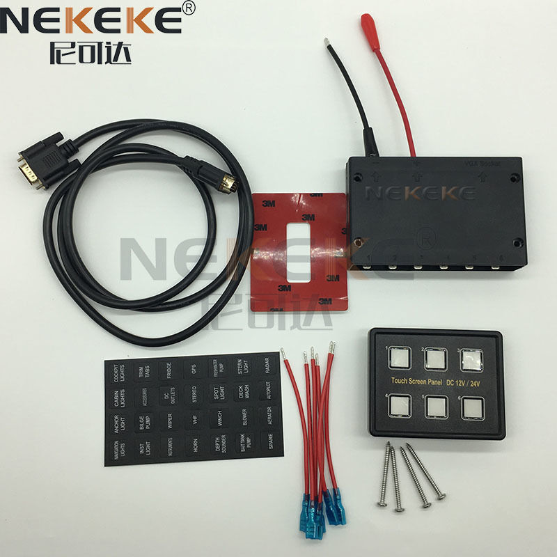 IP66 Waterproof 6 Gang Touch Screen Marine Switch Panel with 12V-24V Voltage for Boats and Yachts