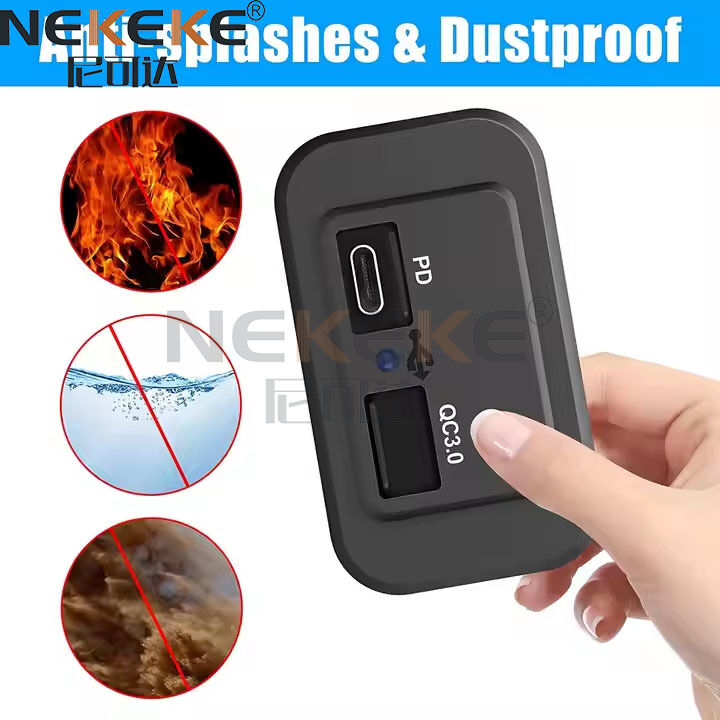 12V Waterproof Marine Power Socket with Dual Quick Charge 3.0 USB Charger in ABS Material