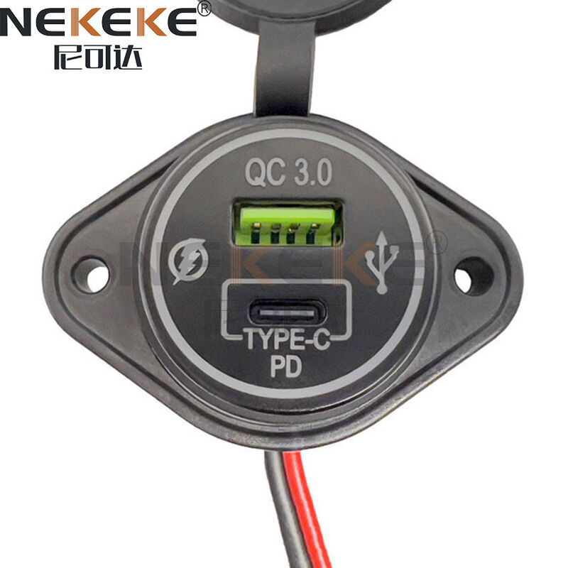 Waterproof Marine Power Socket with Quick Charge QC3.0 and 12-24V Input USB Charger for Cars and Boats