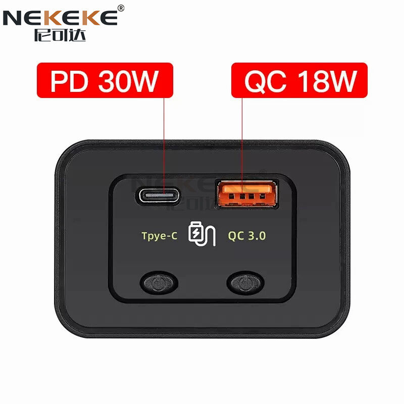 Fast Charging QC3.0 + PD3.0 Marine Power Socket Waterproof and Dustproof for 12V/24V Cars and Boats