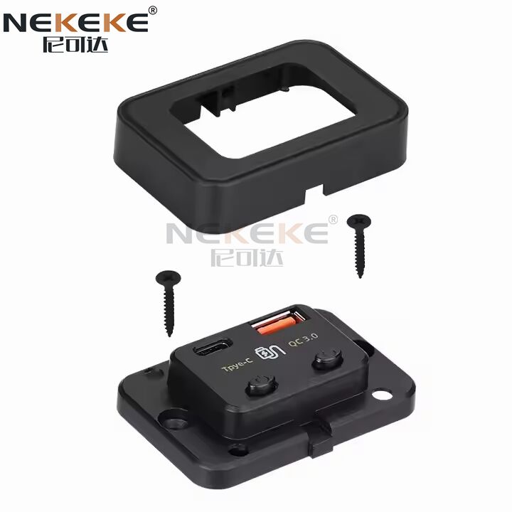 Fast Charging QC3.0 + PD3.0 Marine Power Socket Waterproof and Dustproof for 12V/24V Cars and Boats