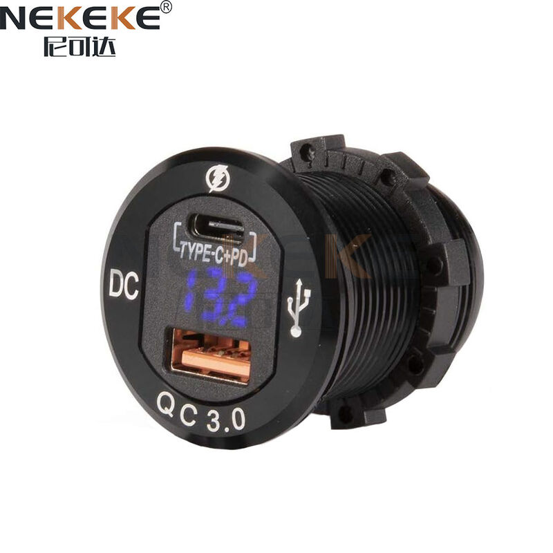 Waterproof Marine Power Socket with QC3.0 Fast Charging and ABS Material for 12V/24V Vehicles