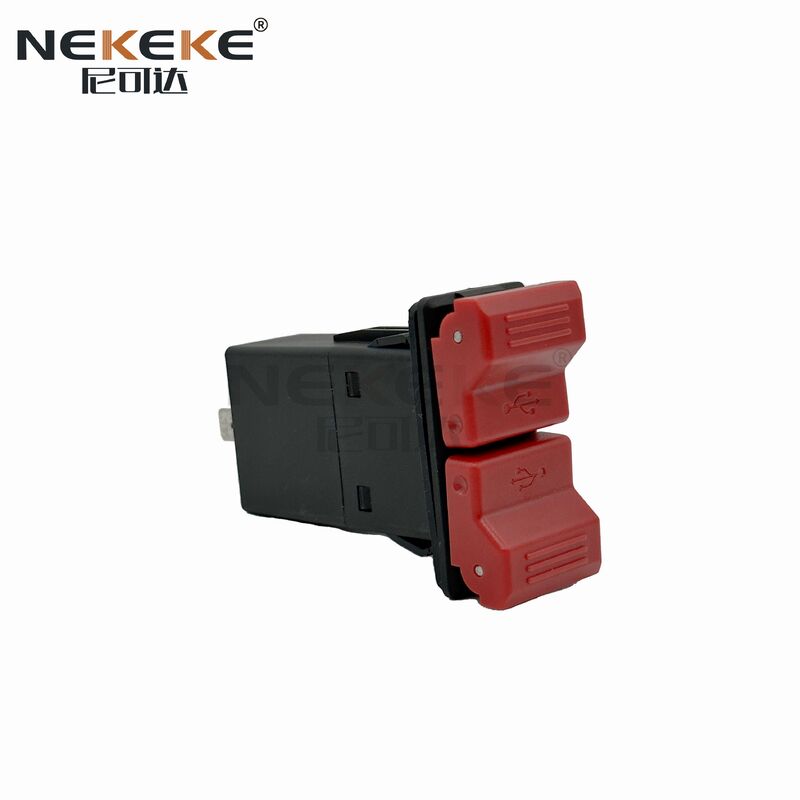 Waterproof Marine Power Socket 12-24V DC Dual USB Charger Socket with LED Light for Boats and Cars