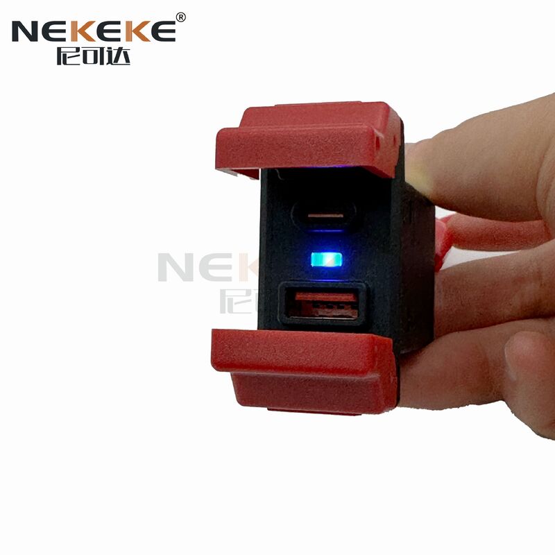 Waterproof Marine Power Socket 12-24V DC Dual USB Charger Socket with LED Light for Boats and Cars