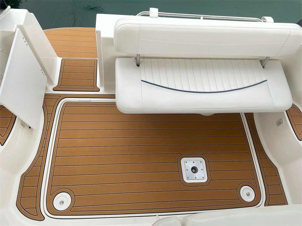 Marine EVA Flooring For 2000 Bayliner 2855 Swim Platform Cockpit Pad EVA Foam Faux Teak Deck Floor Mat Seadek Gatorstep Style Self Adhesive