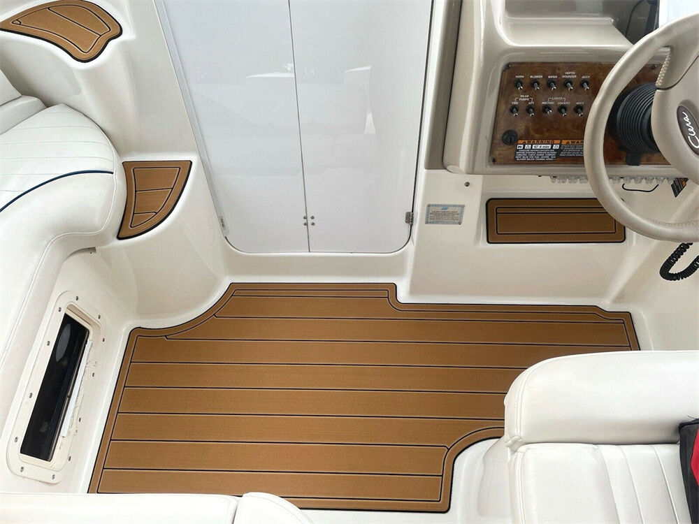 Marine EVA Flooring For 2000 Bayliner 2855 Swim Platform Cockpit Pad EVA Foam Faux Teak Deck Floor Mat Seadek Gatorstep Style Self Adhesive