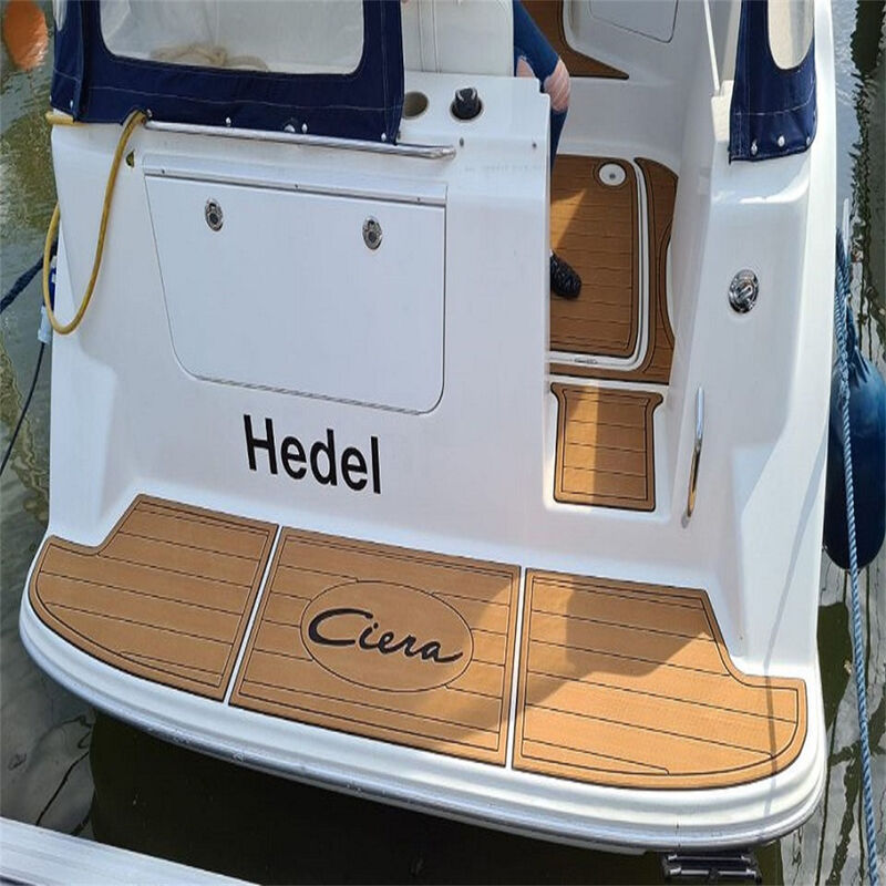 Marine EVA Flooring For 2000 Bayliner 2855 Swim Platform Cockpit Pad EVA Foam Faux Teak Deck Floor Mat Seadek Gatorstep Style Self Adhesive