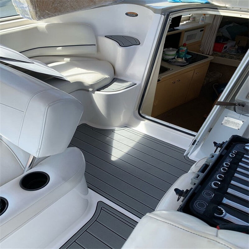 Marine EVA Flooring For 2000 Bayliner 2855 Swim Platform Cockpit Pad EVA Foam Faux Teak Deck Floor Mat Seadek Gatorstep Style Self Adhesive
