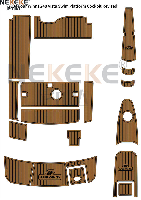 2004 Four Winns 248 Vista Cruiser Platform Renang EVA Faux Teak Deck Flooring Marine Mat Pad