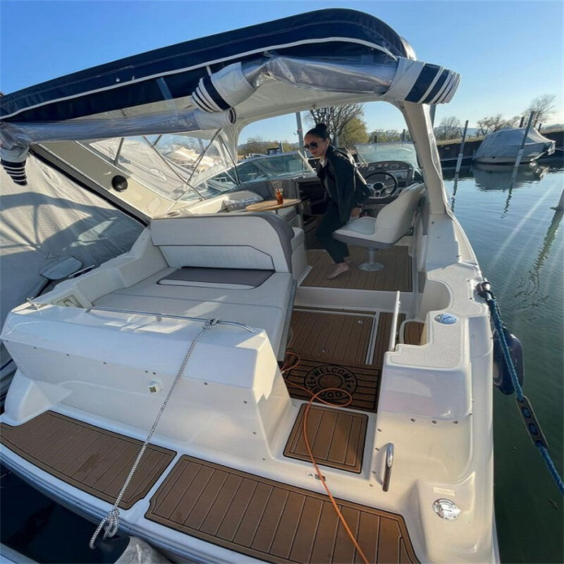 Marine EVA Flooring For 1999 Bayliner 2855 Self Adhesive Faux Teak Swim Platform & Cockpit Boat Deck Mat