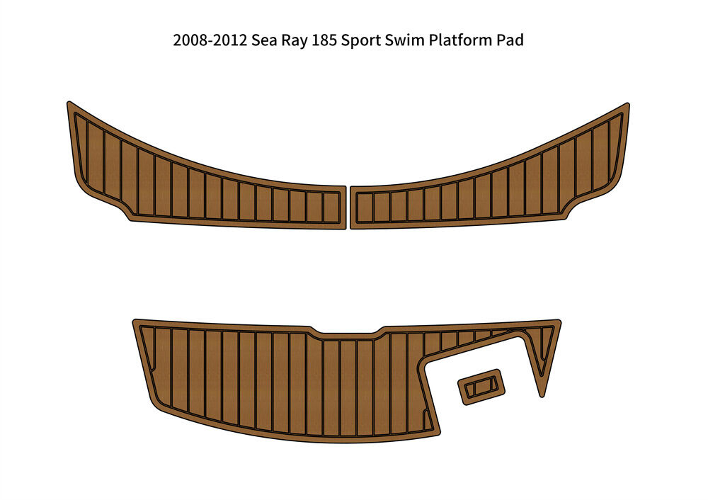 Marine EVA Flooring for 2008-2012 Sea Ray 185 Sport Self Adhesive Faux Teak Swim Platform Boat Deck Mat