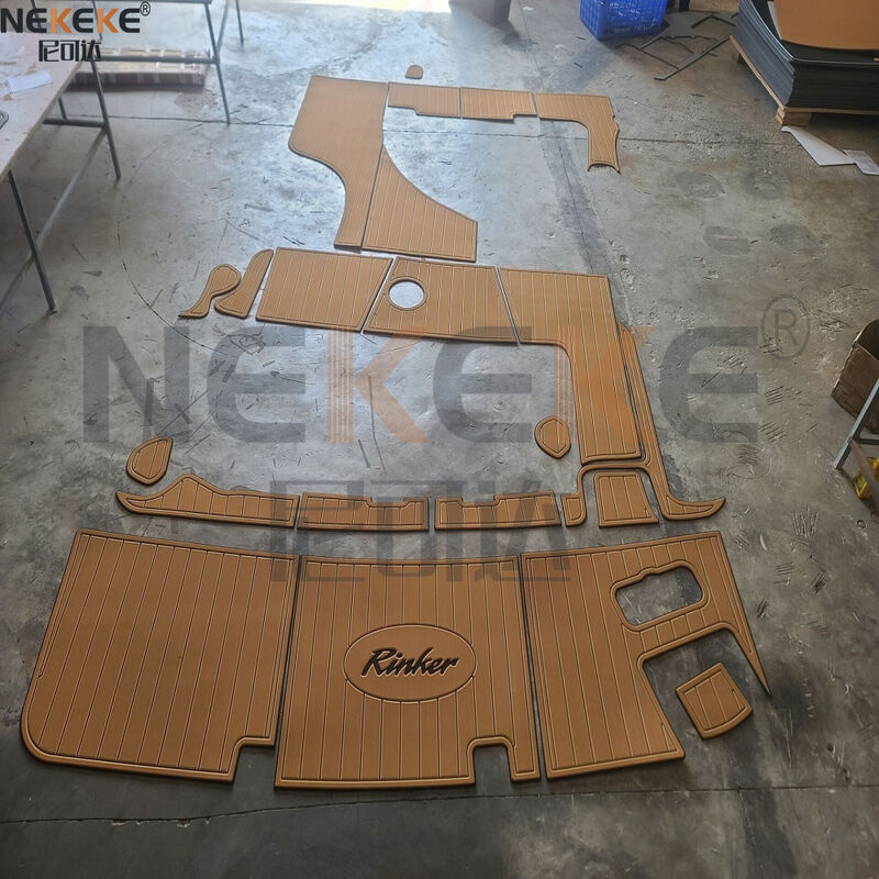2003 Rinker 342 Cruiser Cockpit Swim Deck Mat EVA Fux Teak Marine Floor Replacement Pad (Αλλακτική στρώση για το πεζοδρόμιο)