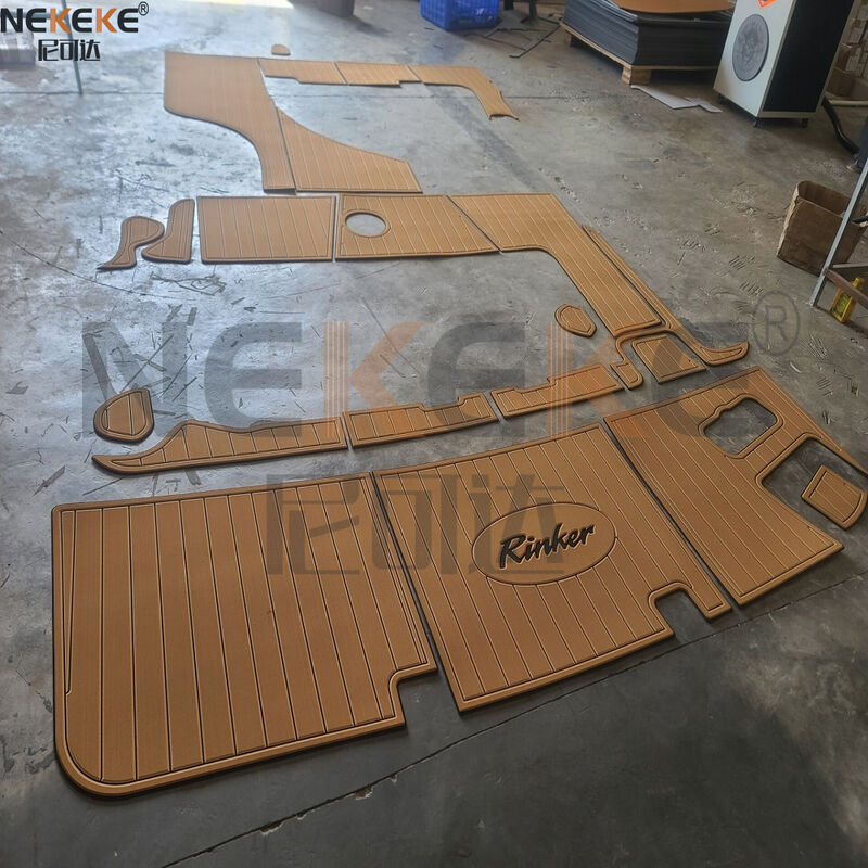 2003 Rinker 342 Cruiser Cockpit Swim Deck Mat EVA Fux Teak Marine Floor Replacement Pad (Αλλακτική στρώση για το πεζοδρόμιο)
