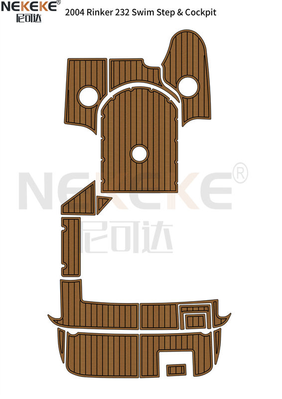 2004 Rinker 232 Bowrider Plateforme de natation Tapis de pont EVA Faux Teak Kit de remplacement de plancher marin