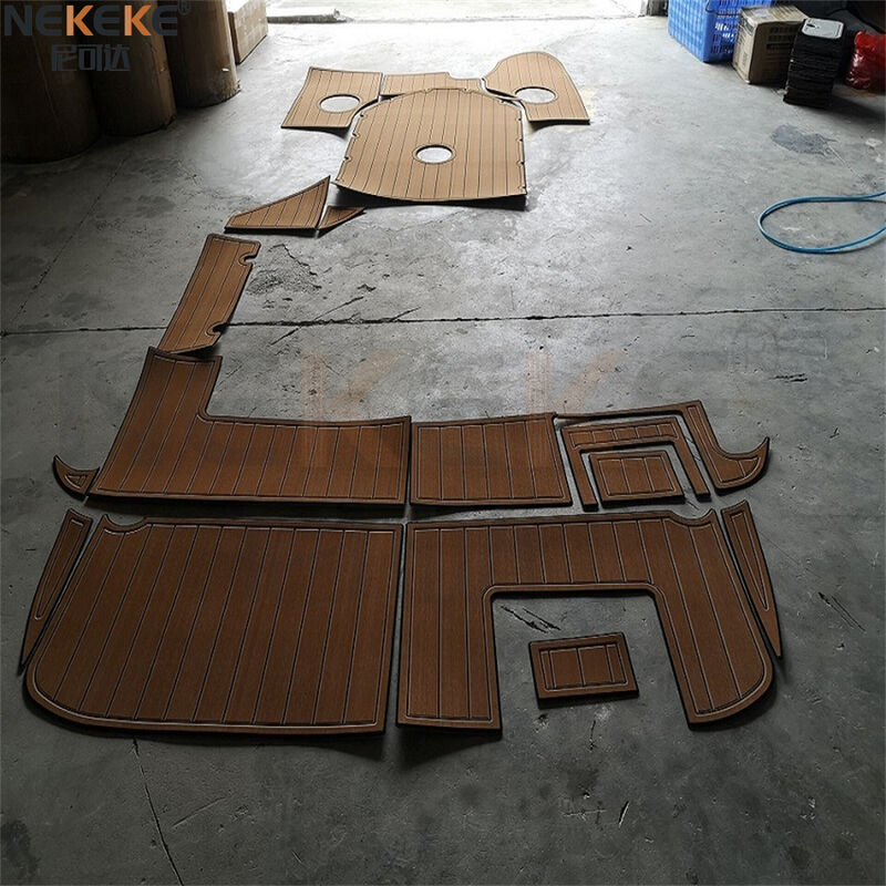 2004 Rinker 232 Bowrider Plateforme de natation Tapis de pont EVA Faux Teak Kit de remplacement de plancher marin