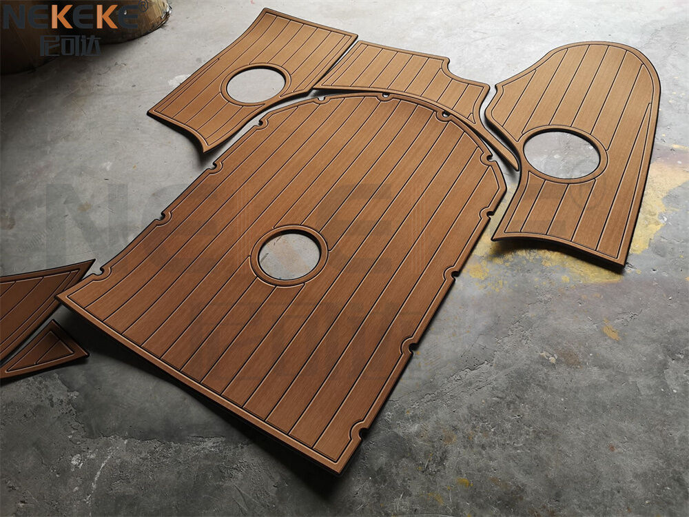 2004 Rinker 232 Bowrider Plateforme de natation Tapis de pont EVA Faux Teak Kit de remplacement de plancher marin