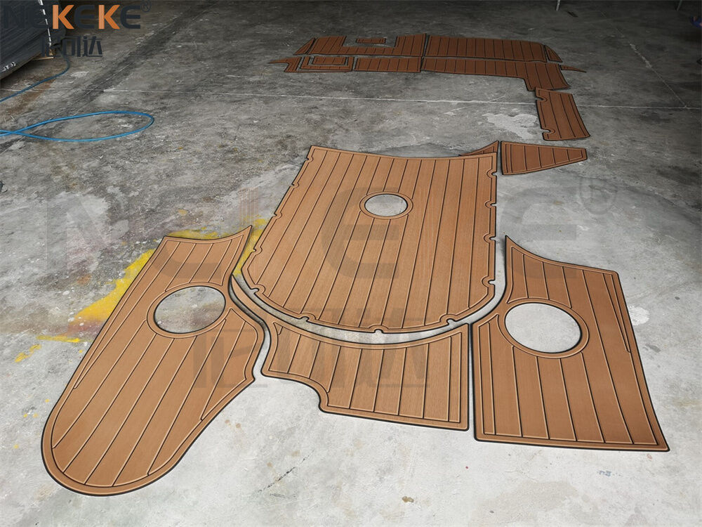 2004 Rinker 232 Bowrider Plateforme de natation Tapis de pont EVA Faux Teak Kit de remplacement de plancher marin