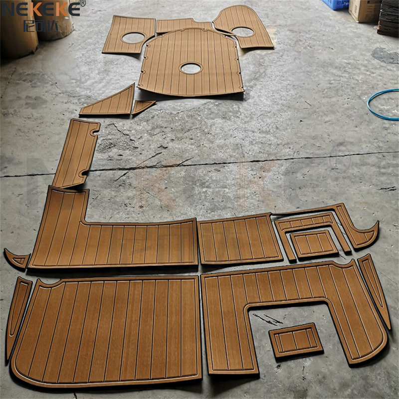2004 Rinker 232 Bowrider Plateforme de natation Tapis de pont EVA Faux Teak Kit de remplacement de plancher marin