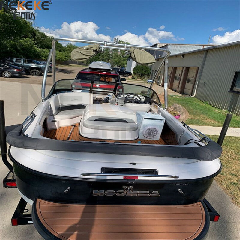 2001 Moomba Outback Ski Boat Cockpit Tapis de plancher EVA Faux Teak Remplacement du revêtement de sol marin