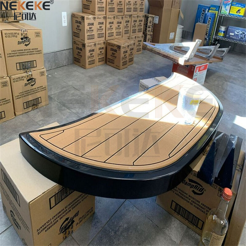 2001 Moomba Outback Ski Boat Cockpit Tapis de plancher EVA Faux Teak Remplacement du revêtement de sol marin