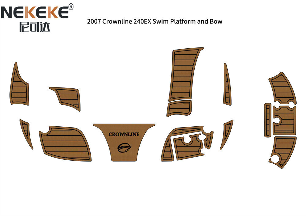 2007 Crownline 240EX Bugplattform Deckmatte EVA Faux Teak Marinebodenersatz
