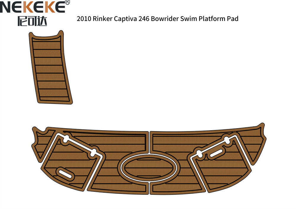 2010 Rinker Captiva 246 Bowrider Badeplattform Deckmatte EVA Faux Teak Marine Bodenbelag Ersatz