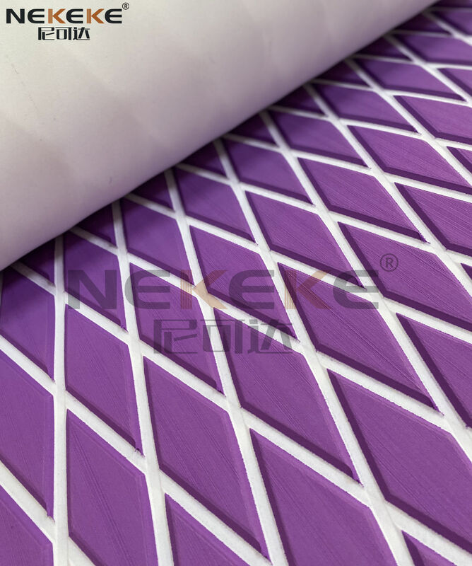 Marine Custom Color Purple and White EVA Foam Marine Decking Durable Layer With UV Resistant Boat Flooring Material
