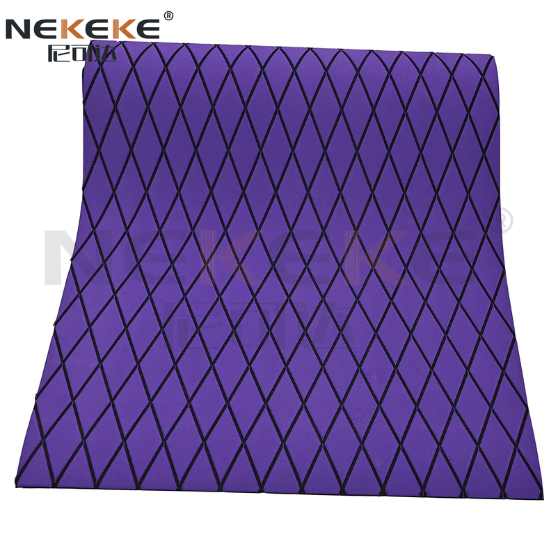 Self Adhesive EVA Deck Sheet Purple Black Embossed Diamond Anti Slip Waterproof Foam Mat For Boat Gym Pool Garage