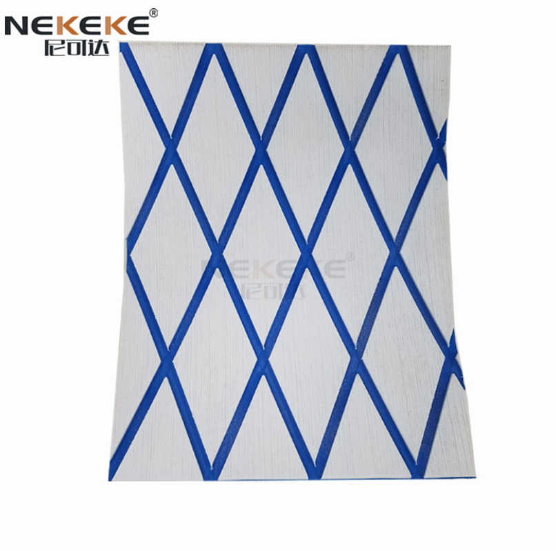 Self Adhesive EVA Deck Sheet Light Grey Blue Embossed Diamond Anti Slip Waterproof Foam Mat