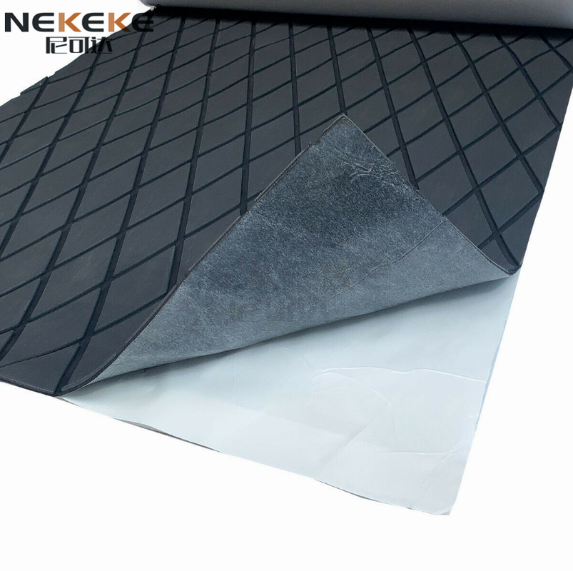 Self Adhesive EVA Diamond Pattern Deck Mat Dark Grey Black Stripe Waterproof Anti Slip Marine Flooring