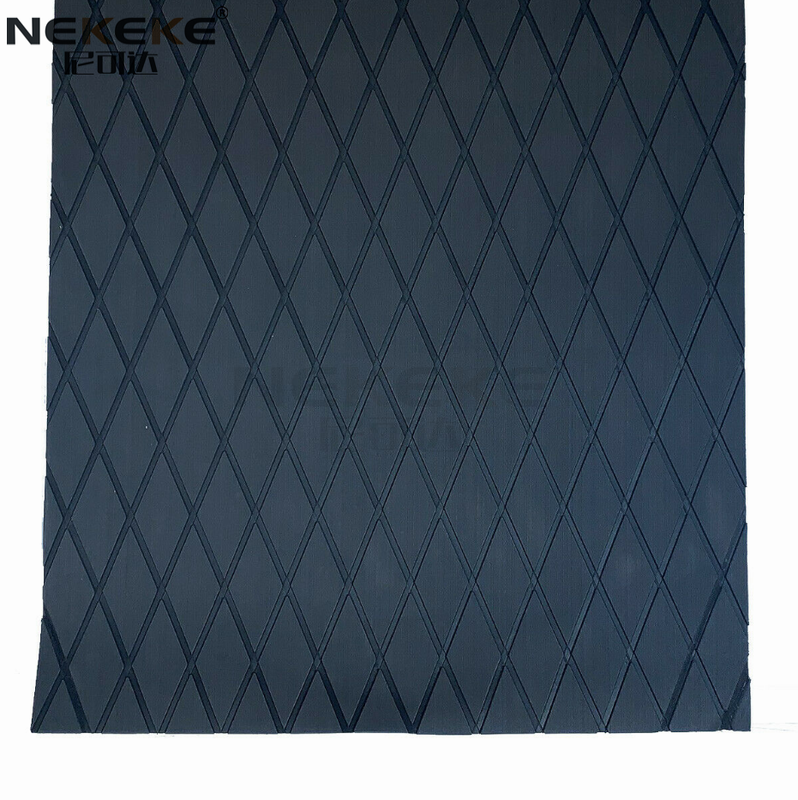 Self Adhesive EVA Diamond Pattern Deck Mat Dark Grey Black Stripe Waterproof Anti Slip Marine Flooring