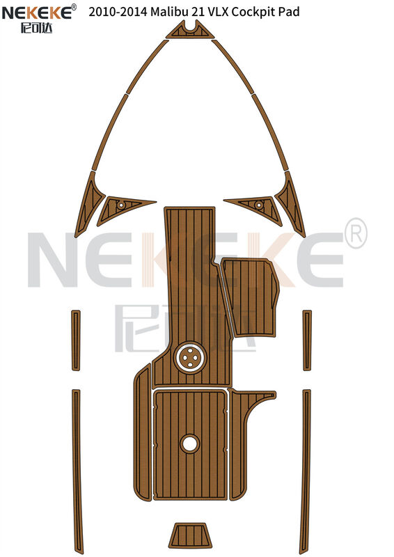2010-2014 Malibu 21 VLX Cockpit Deck Mat 6mm EVA Faux Teak Marine Flooring Replacement Pad