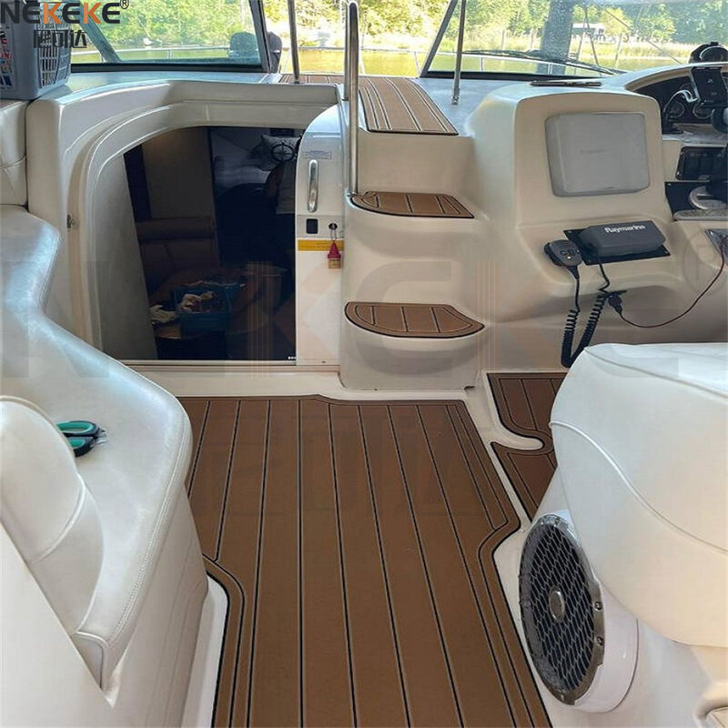 1999 Cruiser Yachts 3870 Express Swim Platform Cockpit EVA Faux Teak Deck Mat Marine Flooring Pad