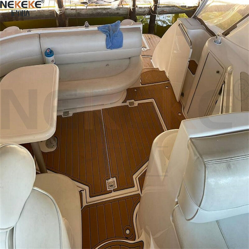 1999 Cruiser Yachts 3870 Express Swim Platform Cockpit EVA Faux Teak Deck Mat Marine Flooring Pad