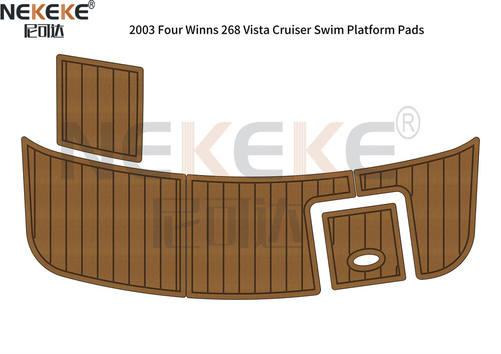Four Winns 268 Vista Cruiser 2003 Swim Platform EVA Faux Teak Deck Mat Marine Flooring Pad