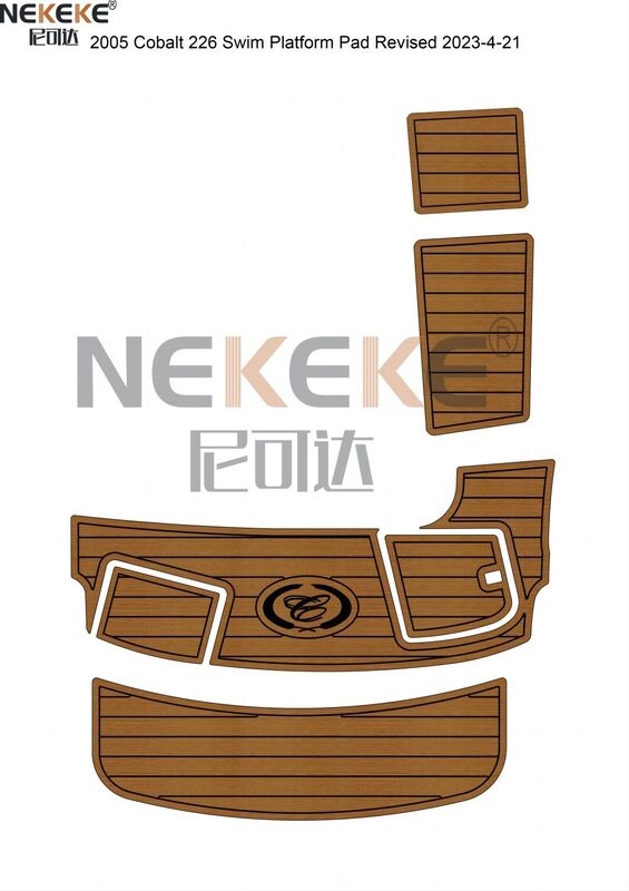 Cobalt 226 2005 Swim Platform EVA Faux Teak Deck Mat Marine Flooring Pad