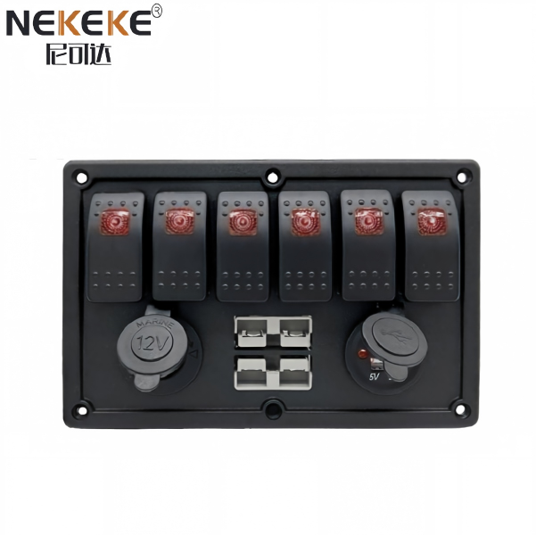 6 Gang ABS Switch Panel 50A Anderson Socket Power Socket and Dual USB Socket
