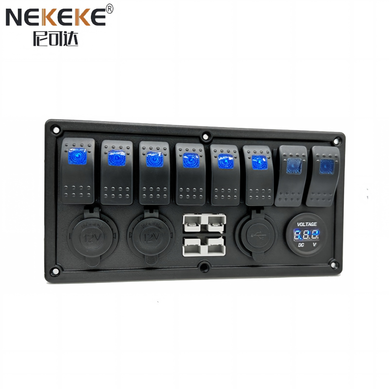 8 Gang ABS Switch Panel 50A Anderson Socket Power Socket and Dual USB Socket