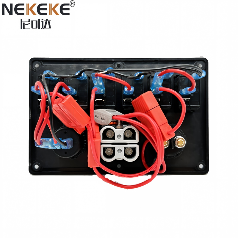 6 Gang Rocker Switch Panel With Dual USB And Anderson Connectors And Battery Switch