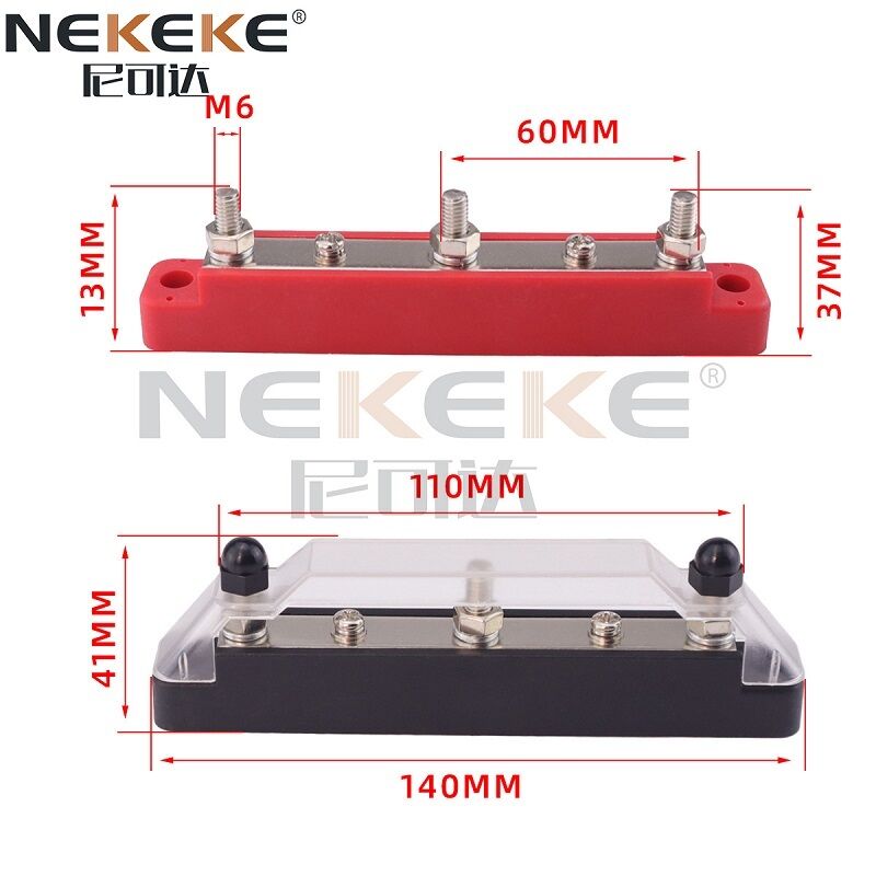 BB1928C-3P Waterproof Marine Bus Bar Terminal Block with 300V AC/48V DC Rating and Flame Retardant PA66 Base