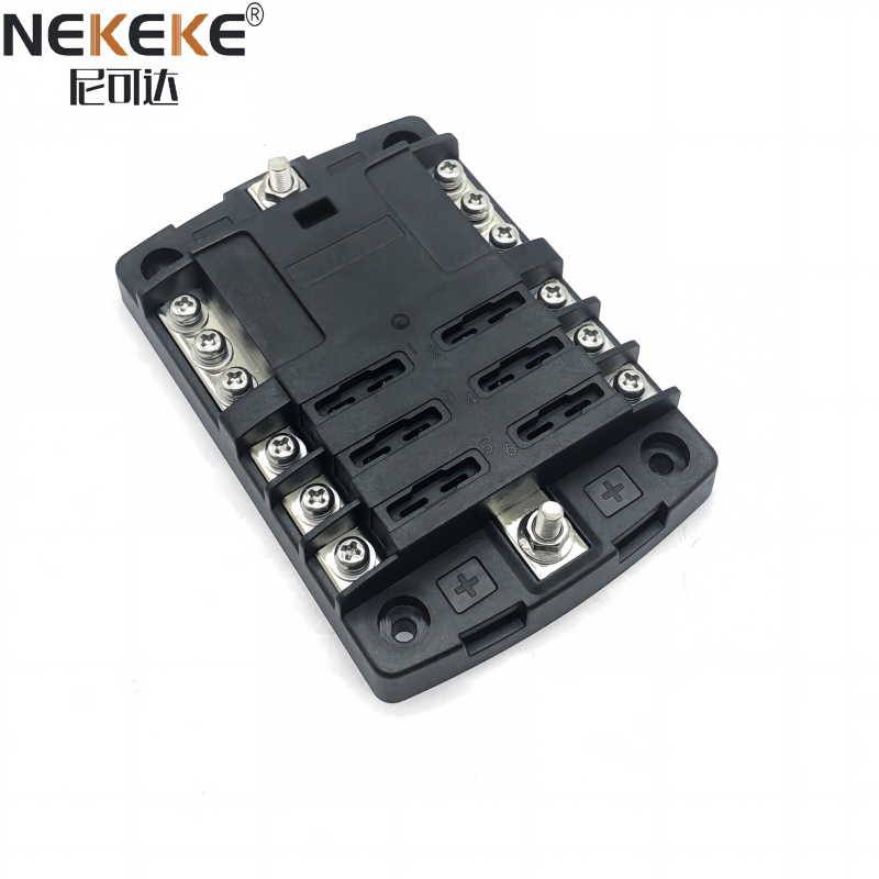 6 Way Blade Fuse Holder Negative Bolck Box Without Cover Witch Screw Terminal For Marine Boat