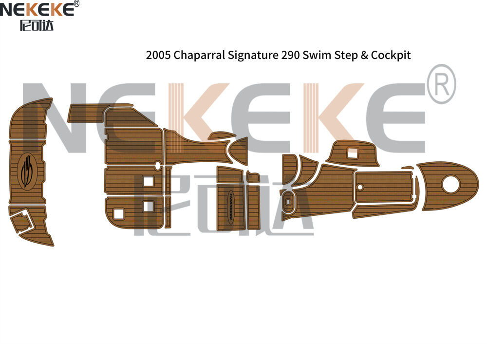 Chaparral Signature 290 2005 Swim Step Cockpit EVA Faux Teak Deck Mat Marine Flooring Pad