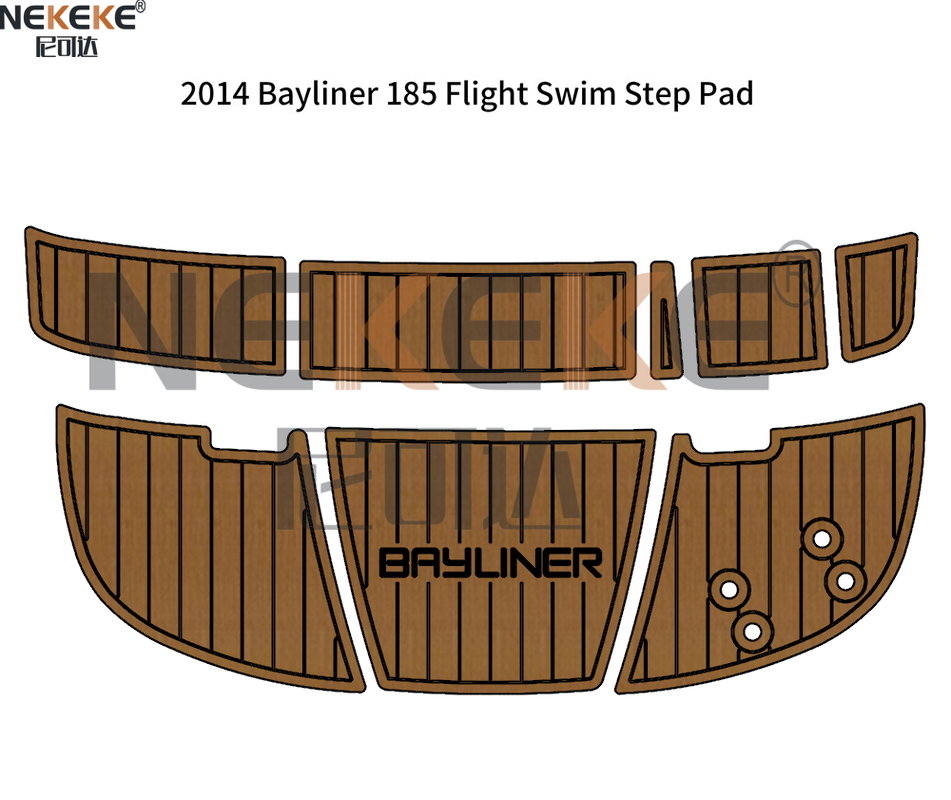 2014 Bayliner 185 Flight Swim Step EVA Faux Teak Deck Mat Marine Flooring Pad