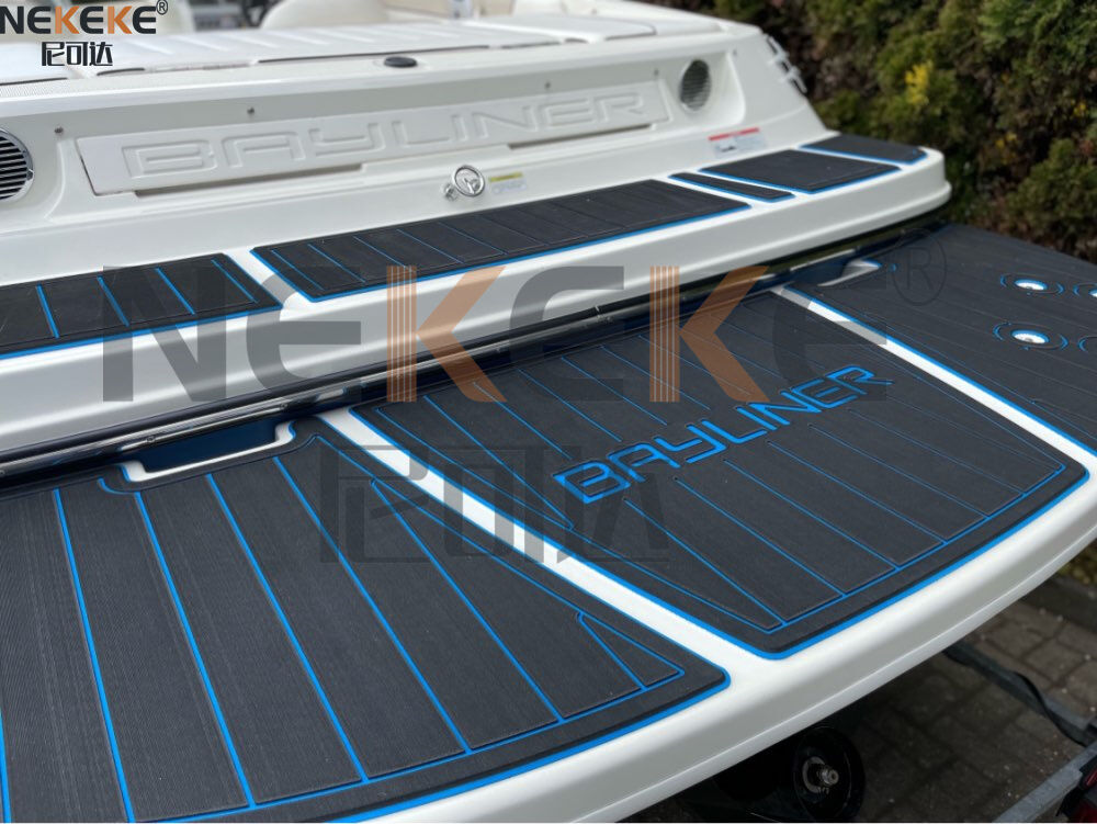 2014 Bayliner 185 Flight Swim Step EVA Faux Teak Deck Mat Marine Flooring Pad