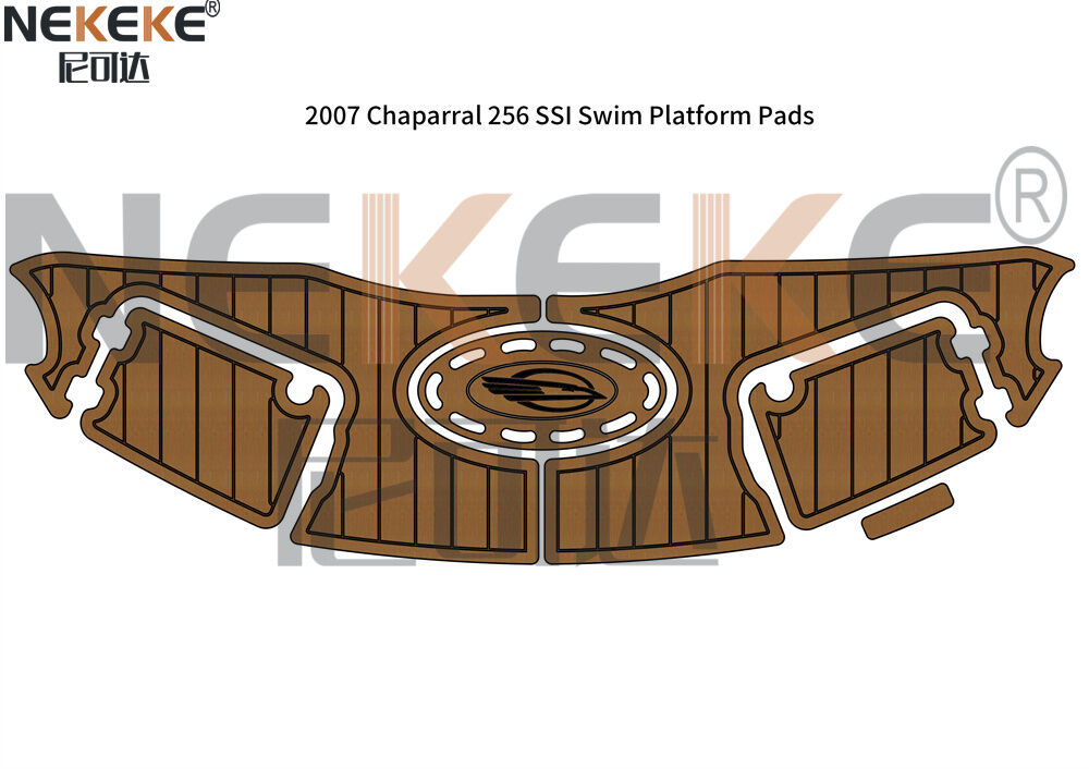 2007 Chaparral 256 SSI Swim Platform EVA Faux Teak Deck Mat Marine Flooring Pad With Logo
