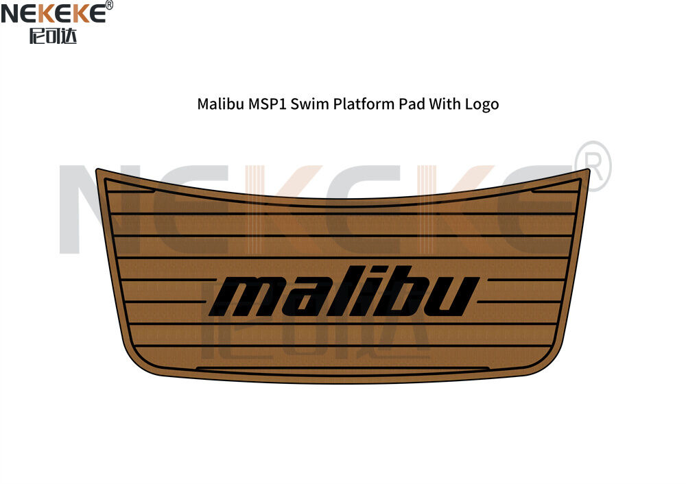 Malibu MSP1 Swim Platform EVA Faux Teak Deck Mat Marine Flooring Pad With Logo